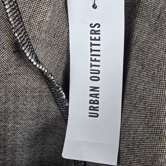 iets frans...Size XS Brown Houndstooth Zip Front Jacket Adj Collar Zip Pockets - Picture 14 of 16